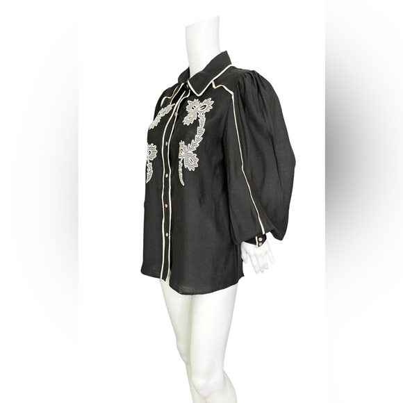 C/Meo Collective Nearby Black Shirt Pearl Snap Long Sleeve Cowgirl Western - Picture 10 of 12